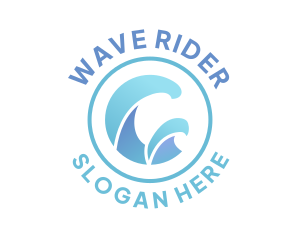 Flow Blue Wave logo design