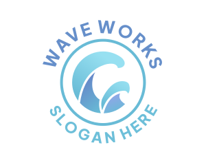 Flow Blue Wave logo design