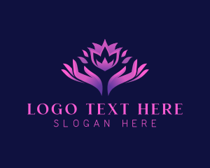 Pure - Elegant Flower Wellness logo design