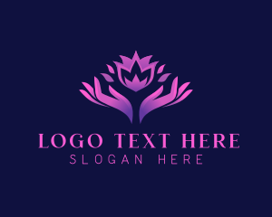 Hand - Elegant Flower Wellness logo design