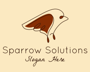 Sparrow Bird Monoline  logo design