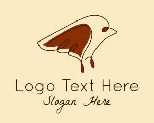 Kinglet - Sparrow Bird Monoline logo design