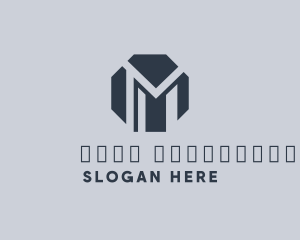 Architect - Octagon Tech Builder Letter M logo design