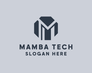 Octagon Tech Builder Letter M logo design