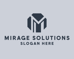 Octagon Tech Builder Letter M logo design