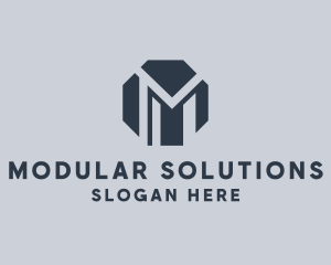 Octagon Tech Builder Letter M logo design