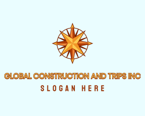 Travel - Golden Star Compass logo design