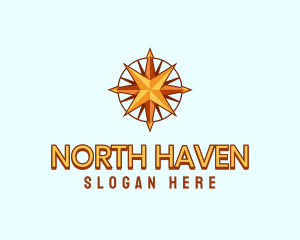 North - Golden Star Compass logo design