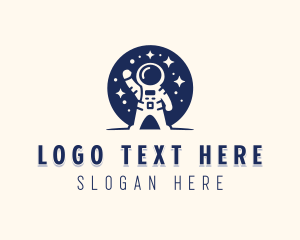 Leader - Astronaut Moon Coaching logo design