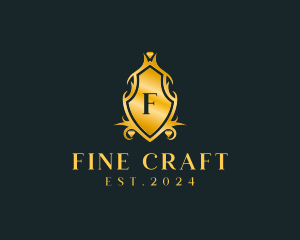 Luxurious Ornamental Shield Crest logo design