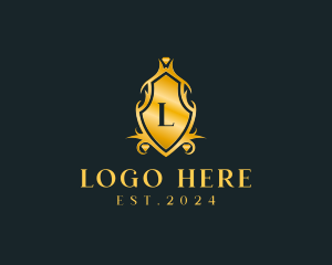 Fine Dining - Luxurious Ornamental Shield Crest logo design