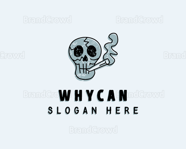 Cartoon Smoking Skull Logo