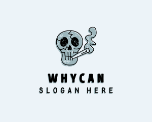 Smoking - Cartoon Smoking Skull logo design