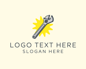 Pipe Fitter - Spanner Wrench Tool logo design