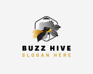 Bee Flower Nature logo design