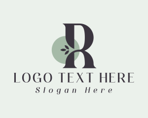 Dermatology - Spa Leaves Letter R logo design