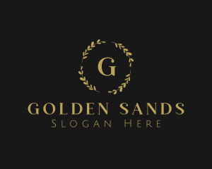 Golden Wedding Leaf logo design