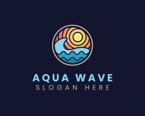 Sun Wave Resort Vacation logo design