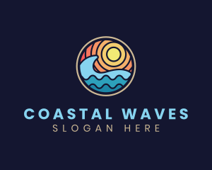 Sun Wave Resort Vacation logo design