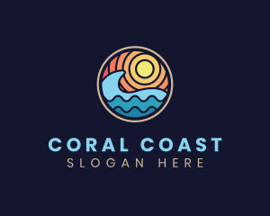 Sun Wave Resort Vacation logo design