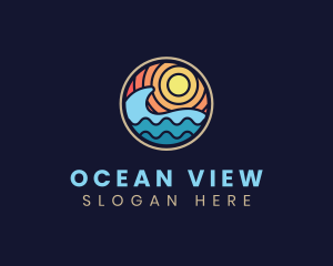 Sun Wave Resort Vacation logo design