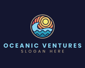 Sun Wave Resort Vacation logo design