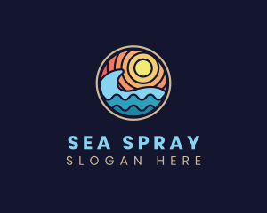 Sun Wave Resort Vacation logo design