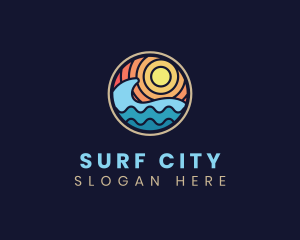 Sun Wave Resort Vacation logo design