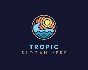 Sun Wave Resort Vacation logo design