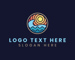 Ocean - Sun Wave Resort Vacation logo design