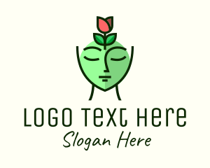 Organic Product - Green Rose Woman logo design