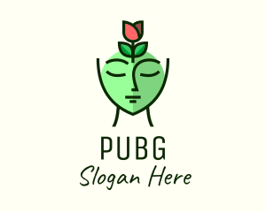 Green Rose Woman Logo