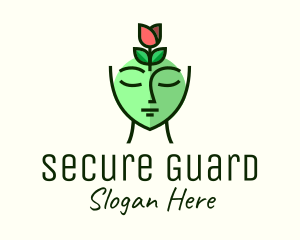 Skin Clinic - Green Rose Woman logo design