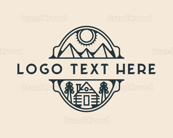 Mountain Cabin Camping Logo