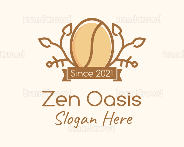 Organic Cafe Coffee Bean Logo