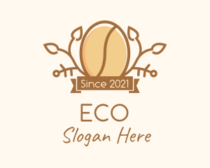 Organic Cafe Coffee Bean Logo