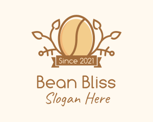 Organic Cafe Coffee Bean logo design