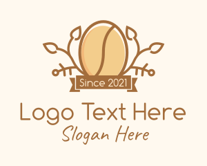 Coffee Lounge - Organic Cafe Coffee Bean logo design