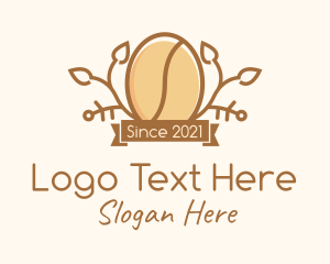 Organic Cafe Coffee Bean Logo