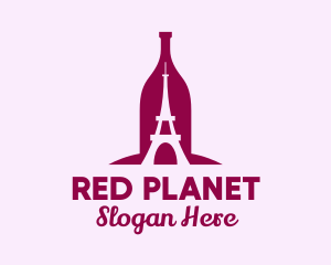 French Wine Bottle logo design