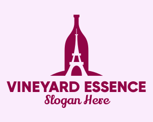 French Wine Bottle logo design