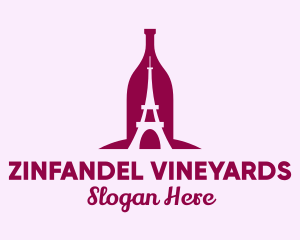 French Wine Bottle logo design