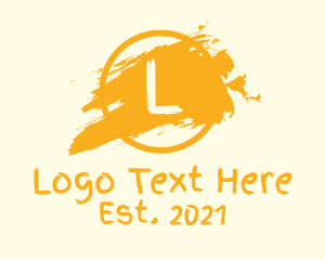 Brushstroke - Yellow Paint Letter logo design