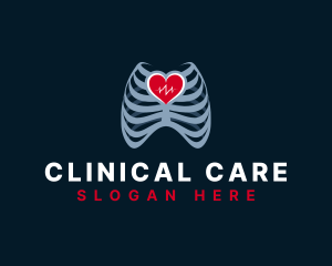 Medical Heart Ribs logo design