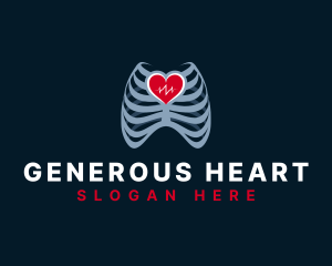 Medical Heart Ribs logo design