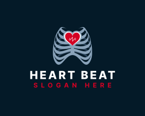 Medical Heart Ribs logo design