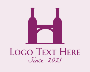 Alcohol - Wine Bottle Bridge logo design