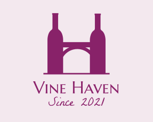 Wine Bottle Bridge  logo design