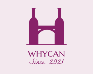 Grape Vine - Wine Bottle Bridge logo design