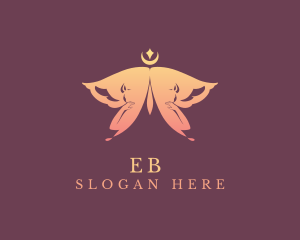 Wellness - Moon Butterfly Woman logo design